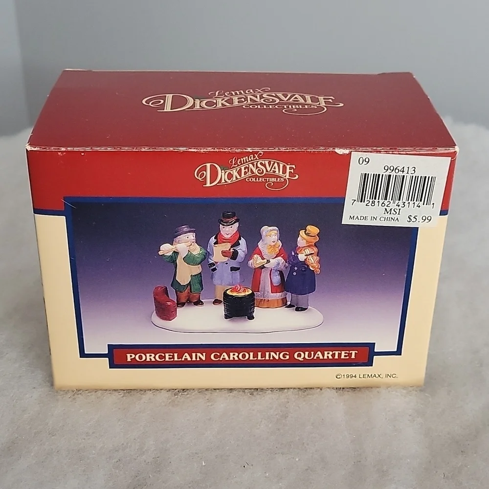 1994 Lemax Dickensvale Porcelain Carolling Quartet Figurines